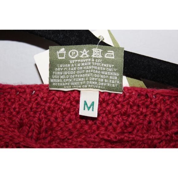 NWT Carraig Donn Cable Knit Wool Cap Sleeve Dress Red Girl's Size Medium H12020 - Picture 5 of 11